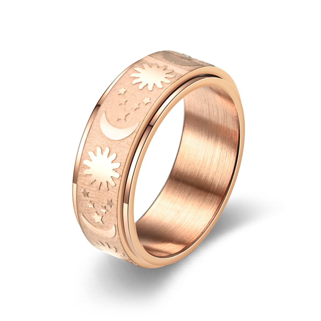 Neue Weihnachtsgeschenke Einfacher Angstlösender Ring Mit Stern Und Mond Für Frauen Edelstahl Fidget Ringe Schmuck Geschenk