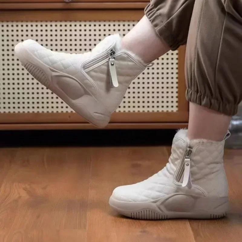 Fashion 2024 Winter Snow Boots Thick Bottom Side Chain Warm Comfortable Snow Boots for Women