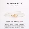 Womens Genuine Leather Thin Belt With Zinc Alloy Buckle Fashion Minimalist Waistband Dresses Pants Casual Office Wear