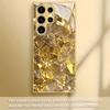 Pozlacený kryt na telefon z tvrzeného skla, kompatibilní Galaxy S26 S25 S24 S23 S22 Ultra Plus. Obsahuje design se zlatými diamanty.