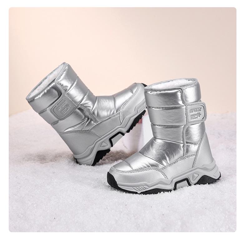 Kids' 2025 Winter Snow Boots - Boys' & Girls' Non-Slip, Waterproof, Warm Velvet Cotton