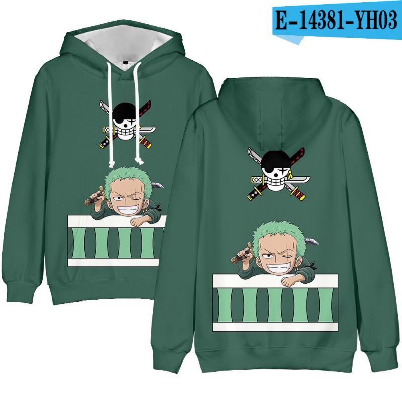 One Piece Anime Hoodie Men Digital 3D Print Loose Fit Long Sleeve Sweatshirt Fall Casual Wear