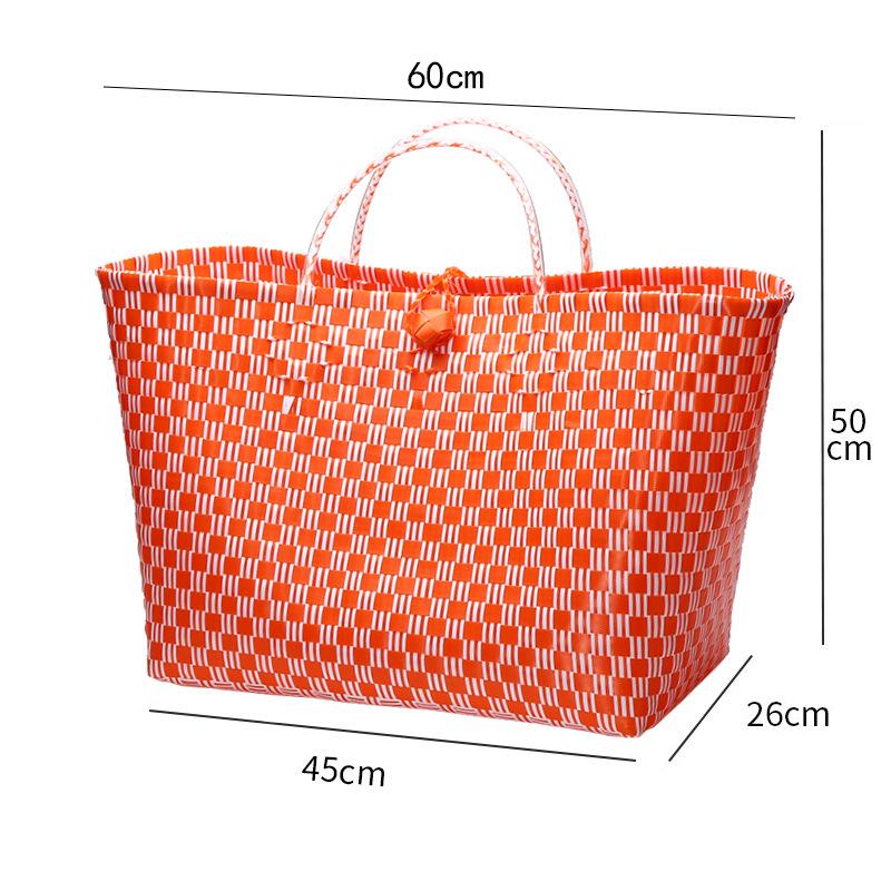 Vietnamese Large Imitation Rattan Handled Storage and Grocery Basket