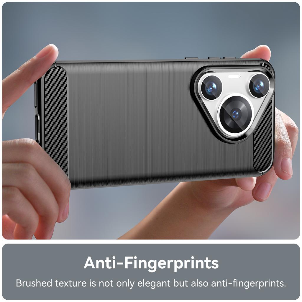 For Huawei Pura 70 Pro/70 Pro+ Case Anti-fingerprint TPU Cover Carbon Fiber Texture