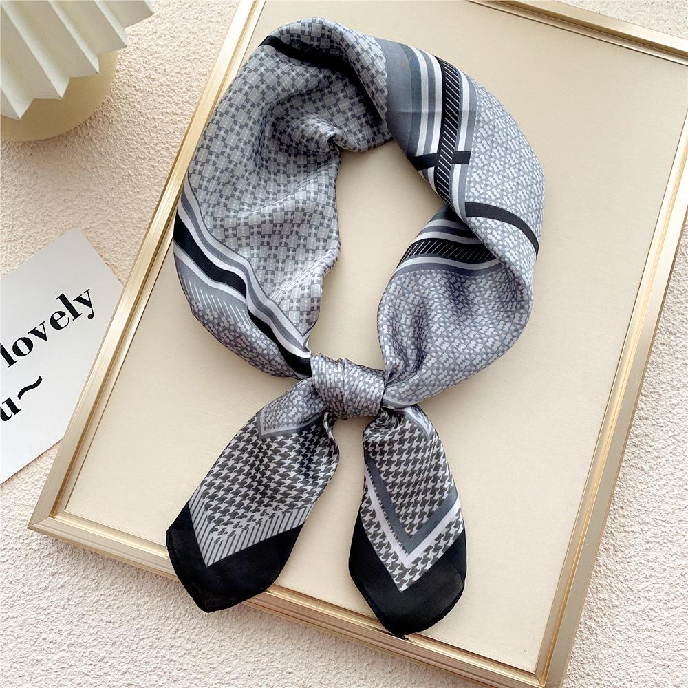 70 Small Square Silk Scarf: Women's Retro Chic Sunscreen Neck, Head, or Wrist Scarf In Korean Style for Autumn and Winter