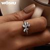 WOSTU 925 Sterling Silber Ballon-Welpen-Öffnungsring, süßer Hund, verstellbarer Ring, einfacher Schmuck für Frauen