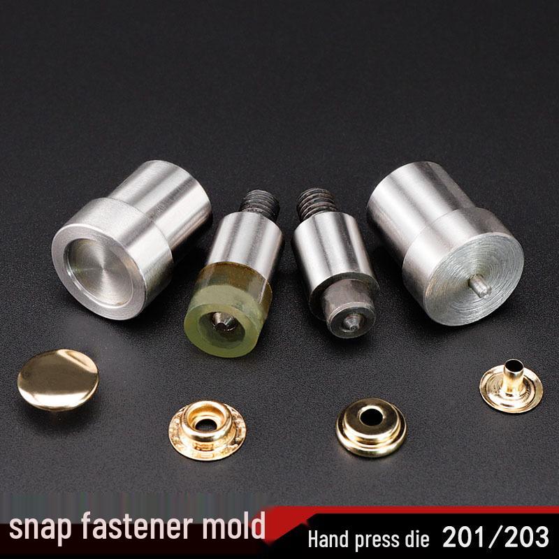 Hand Press Sewing Button Machine 201# 203# - 4-in-1 Snap, Metal, Hidden & Mold Down Jacket Button Setter. Hand Press/201# Button Face Diameter 15mm