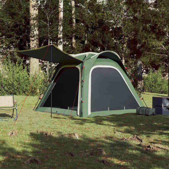 Tente de camping - vidaXL - 4 personnes - Imperméable - Système de dégagement rapide - Vert