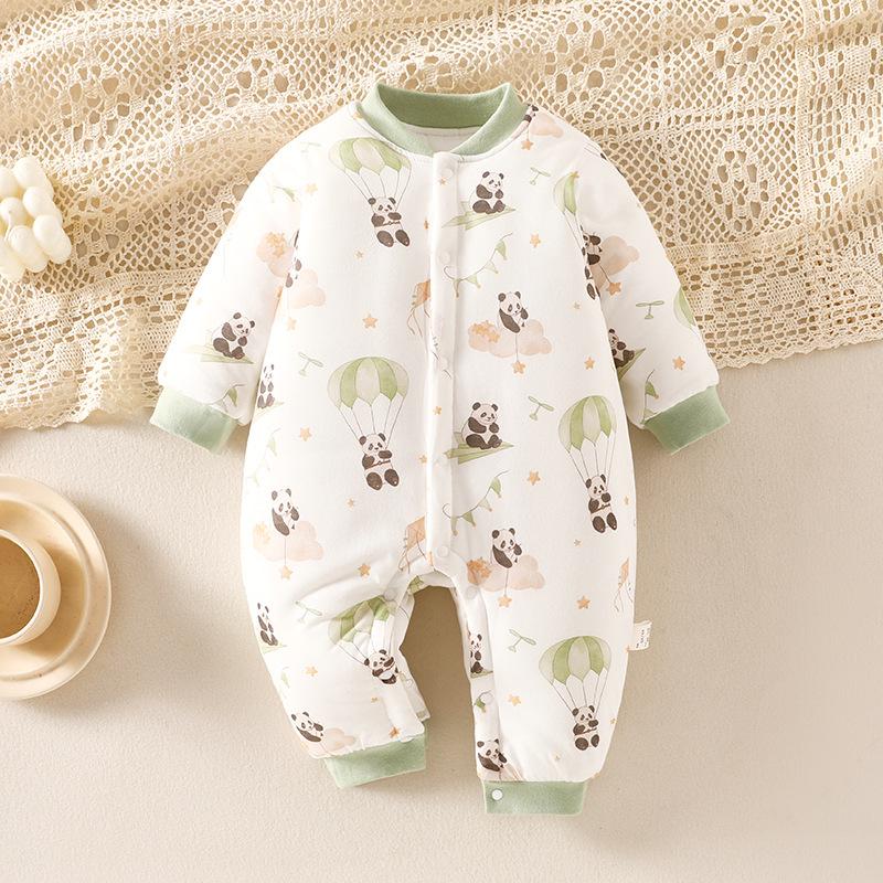 Gesteppter warmer Baumwoll-Neugeborenen-Strampler - Verdickter Winter-Baby-Body