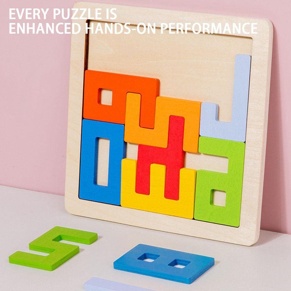 Thinking Training Number 3D Wooden Blocks Puzzle Colorful  Creative   Parent-child Toy