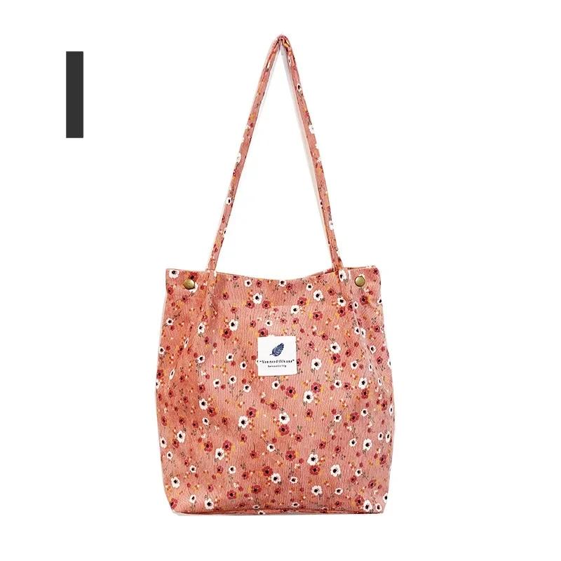 Women's Shopping Bag Large Ladies Canvas Shoulder Bags Tote Shopper Eco Reusable Bag Floral Handbag for Women