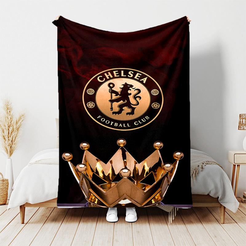 1pc Blanket - Chelsea FC logo Print Design, Lightweight Blanket for Sofa, Bed- Soft &Warm, Gift for All Seasons