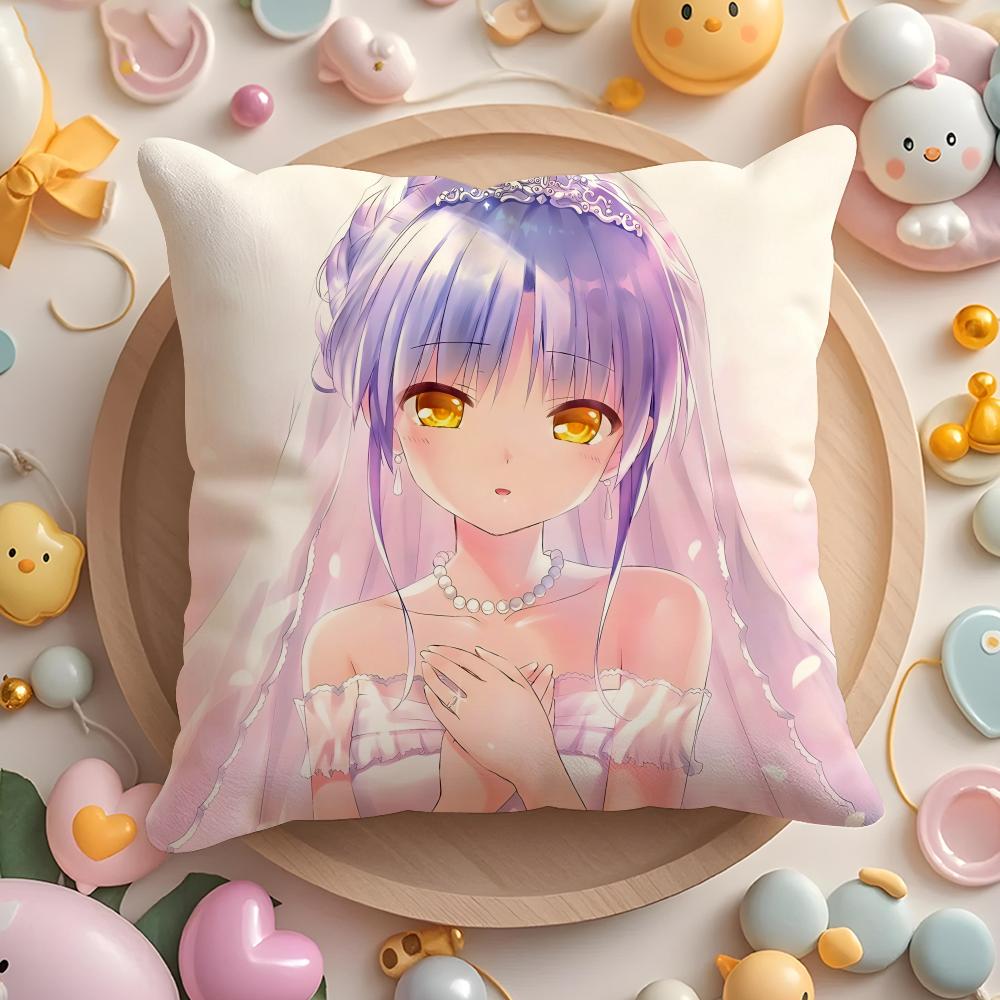 A-Angel B-Beats! Tachibana Kanade Cushion Cover Home & Car Multi-Scene Pillow Cover - Reversible, Soft & Durable for Daily Use