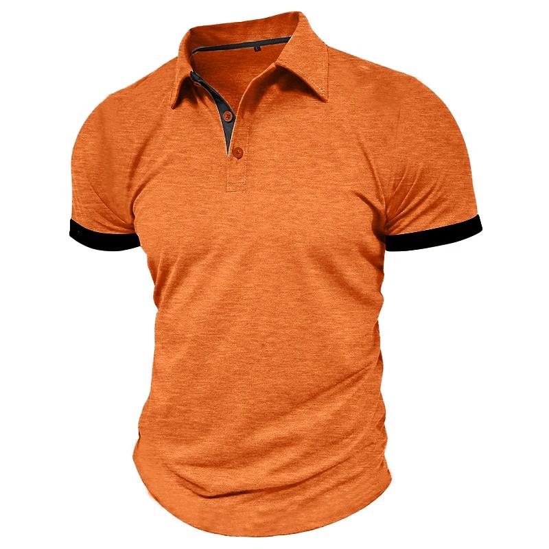 Summer Men's Short Sleeve Polo Shirt Lapel Oversize Solid Color T Shirts Breathable Streetwear Sport Activities Shirts Man