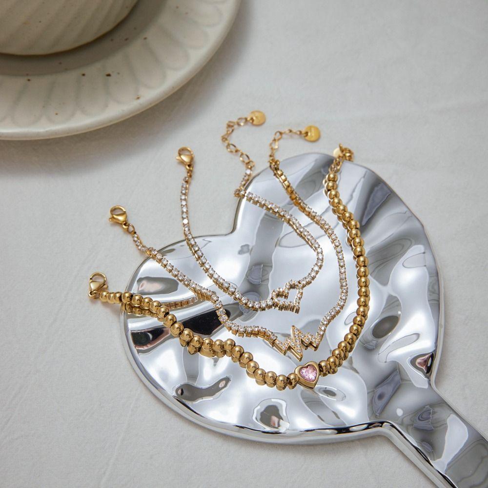 Waterproof Chic Charm Bangle Fashion Hand Chain Non-fading Cuban Bracelet  Hand Accessory
