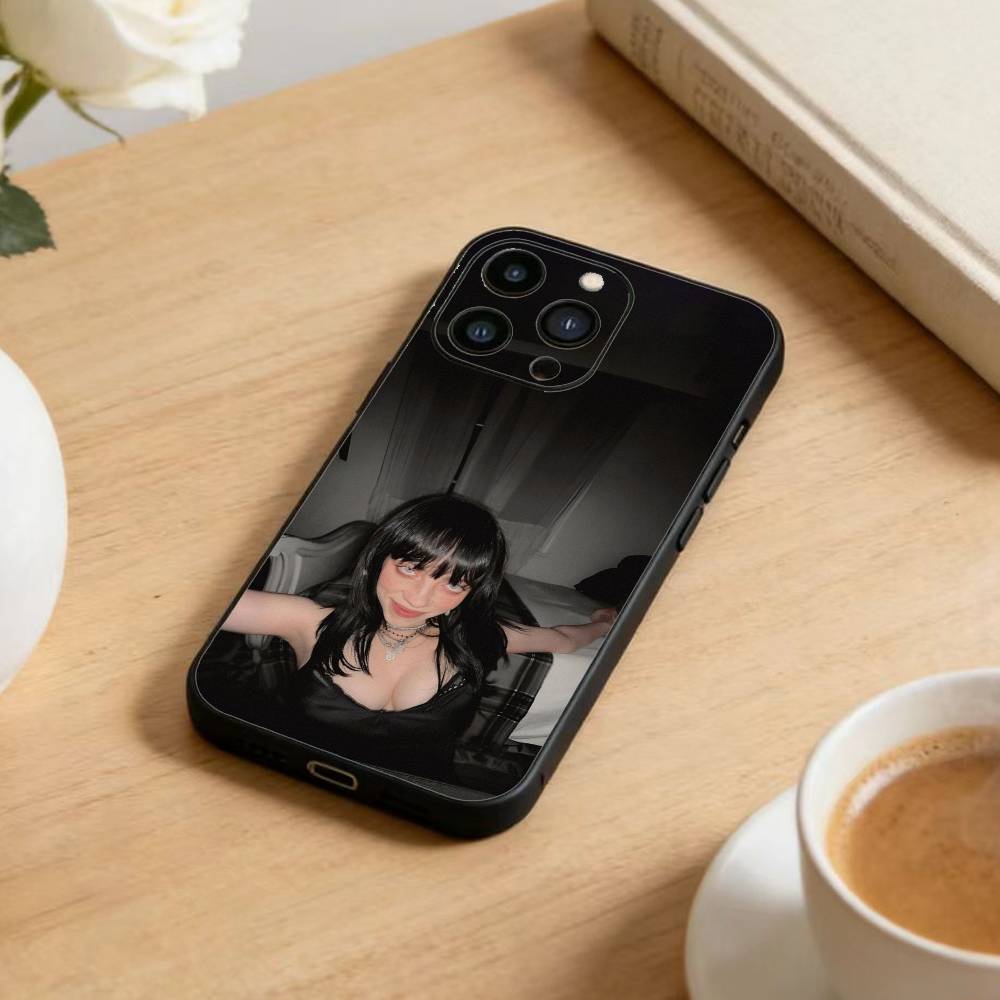 W-Singer Billie Eilish  Phone Case For iPhone 17 16 15 14 13 12 Max Plus Silicone Black Cover