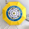 1 PC Automatic Folding Umbrella - Leeds Football Club Pattern Portable Foldable Design With 8 Ribs Christmas Birthday Gifts