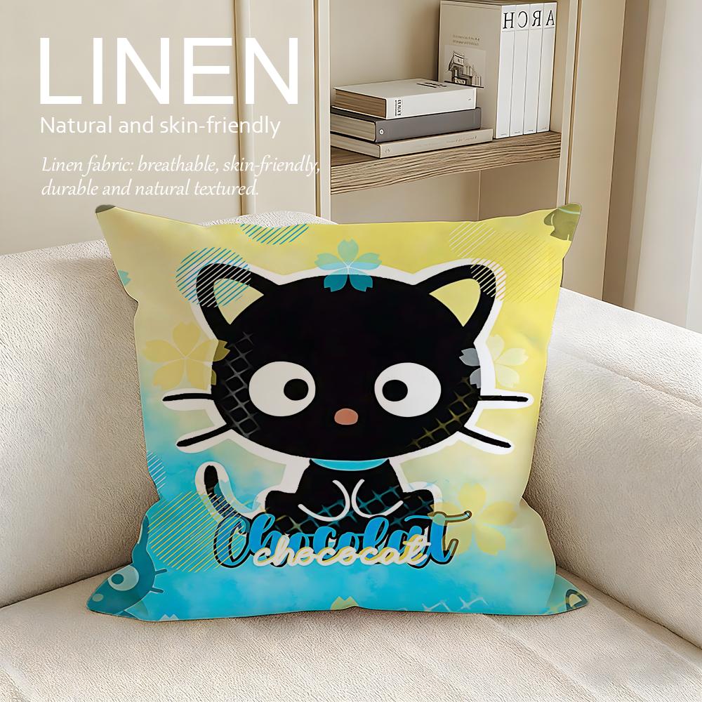 Cute Chokotto Neko Cushion Cover Pillowcase Set Pcs x x Breathable Washable Sofa Cushion Cover