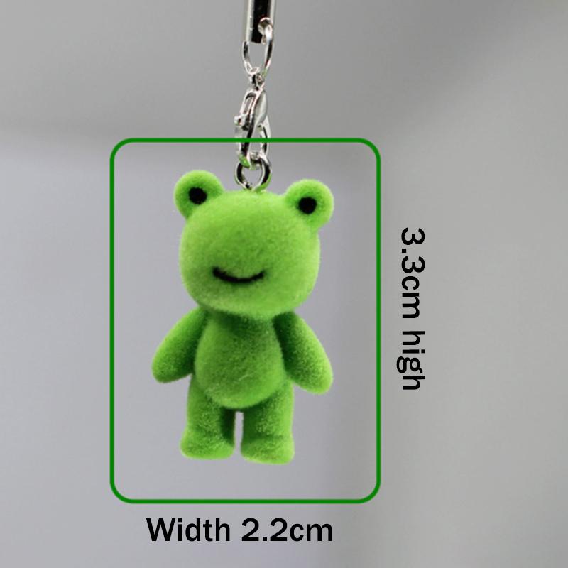1Pcs Flocked Little Frog Couple Phone Pendant Cute 3D Flocking Frog Keychain Car Keyring Earphone Backpack Charms Bag Decor