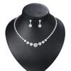 Cross-Border Elegant 3A Zircon Necklace and Earrings Bridal Jewelry Set