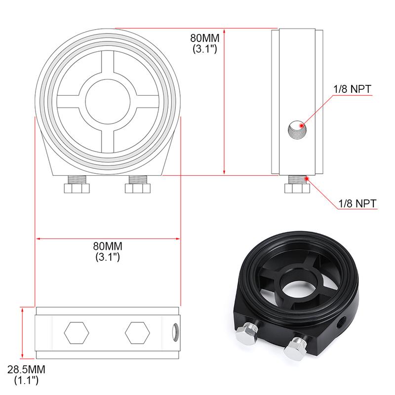 PQY - Oil Filter Cooler Sandwich Plate Adapter M20*1.5 and 3/4-16 Universal Oil Adapter Car Meter PQY6722