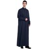 Men's Stand Collar Polyester Robe with Pocket - Arab Middle East Style, Qatar