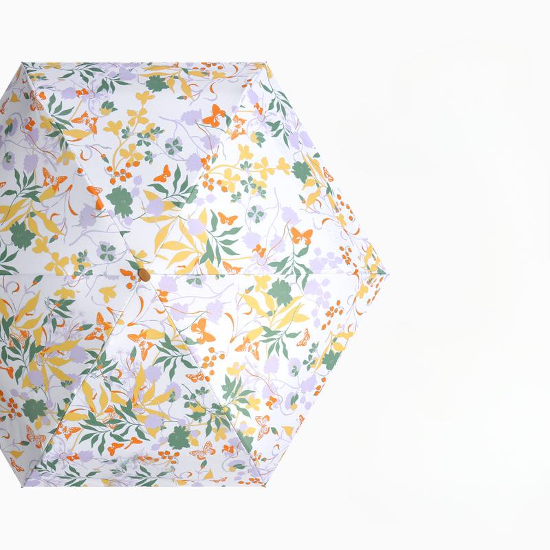 Flat Six Fold Pocket Umbrella Sun Umbrella Color Glue Sun Protection Sun Protection Umbrella Umbrella Women's Folding Umbrella