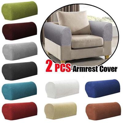 1 Pair Sofa Covers for Living Room Removable Arm Stretch Couch Chair Protector Armchair Covers Armrest Solid Couch Cover