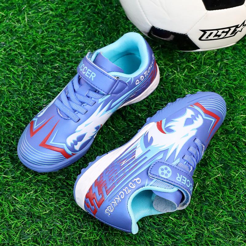 New Children's Football Shoes Boys and Girls Primary School Students Velcro Football Shoes Broken Nails Sports Shoes