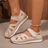 Fashion Ladies Shoes 2025 Brand Closed Toe Women's Sandals Fashion Casual Summer New Plus Size Hollow Out Light Flat Low Heels Zapatos