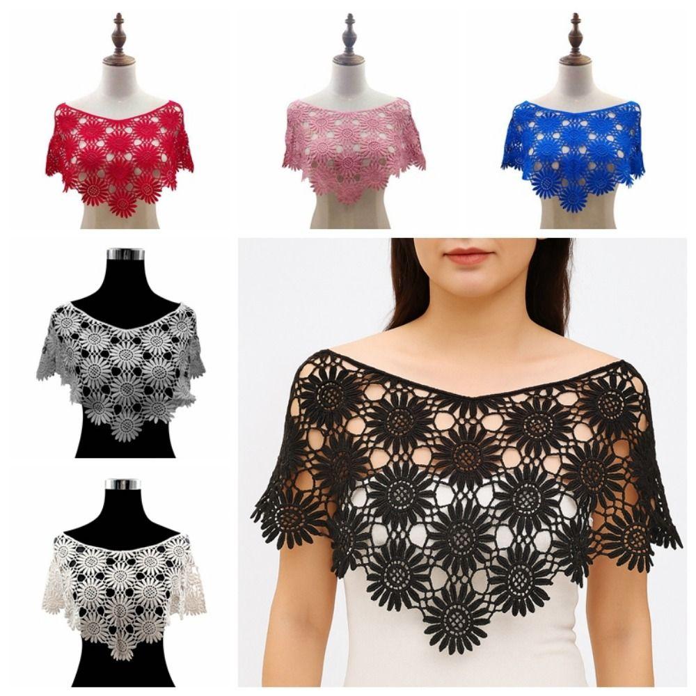 Tulle Lace False Crochet Collar Boho Chic Hollow Out Vest Fake Collar  Dress Decorative Shoulder