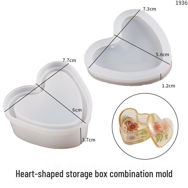 Poppy Epoxy Silicone Mold: Round, Square, Hexagonal, and Heart-Shaped Storage Boxes