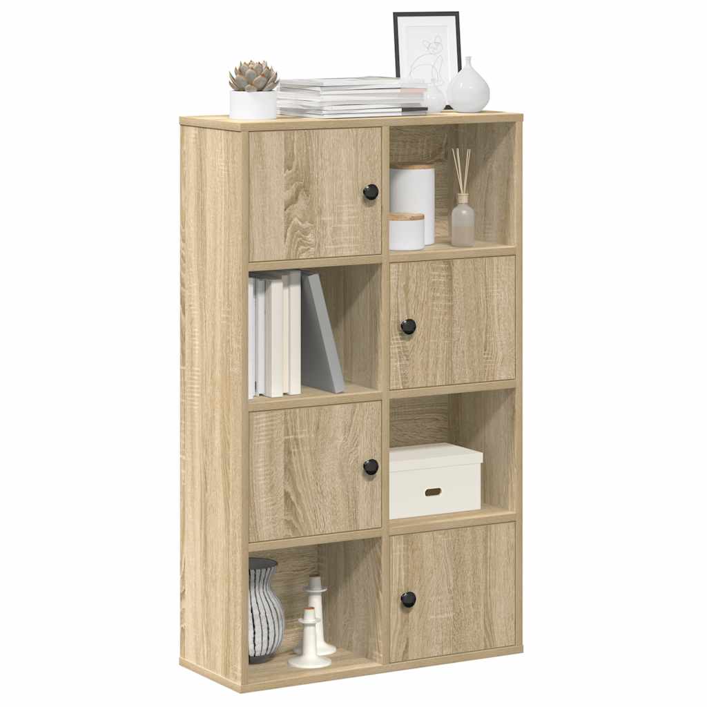 Bookshelf Sonoma Oak Finish 60 x 24 x 101.5 cm Engineered Wood