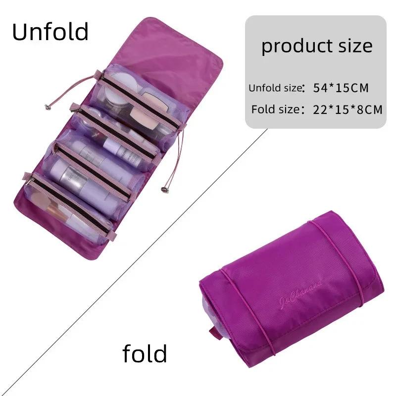 In 1 Detachable Makeup Bag Women Zipper Mesh Large Capacity Cosmetics Pouch Foldable Portable Travel Wash Storage Bag