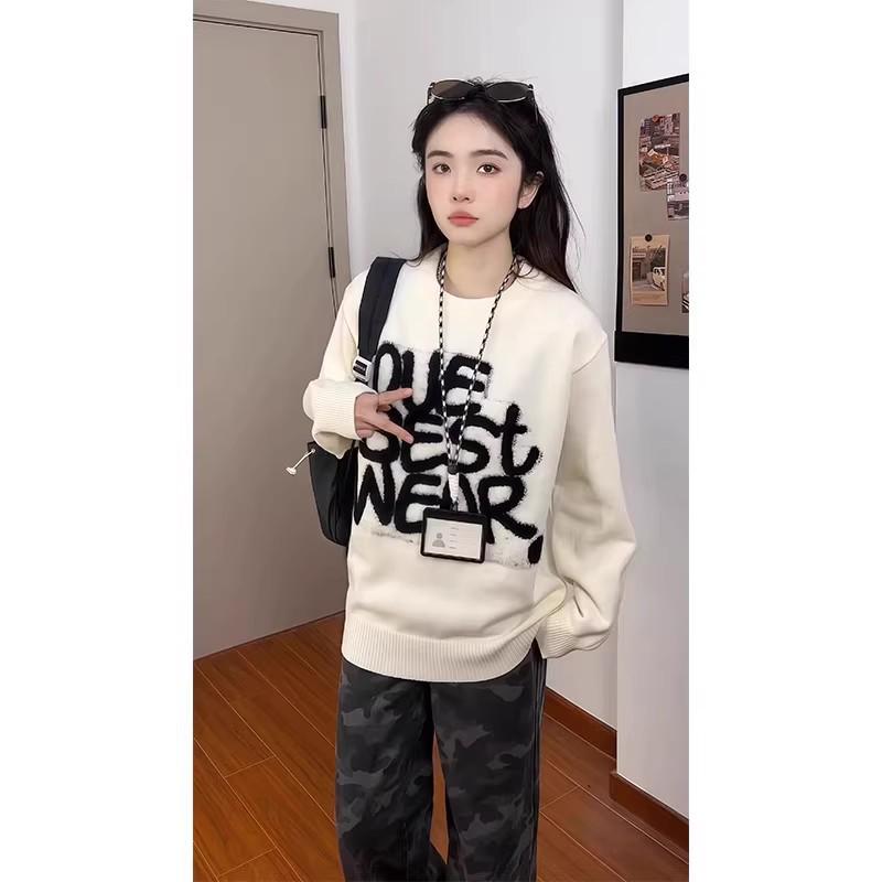 Men's Black Jacquard Mink Velvet Knit Sweater - American Retro, Heavyweight, Soft, High Elastic, Autumn/Winter Style.