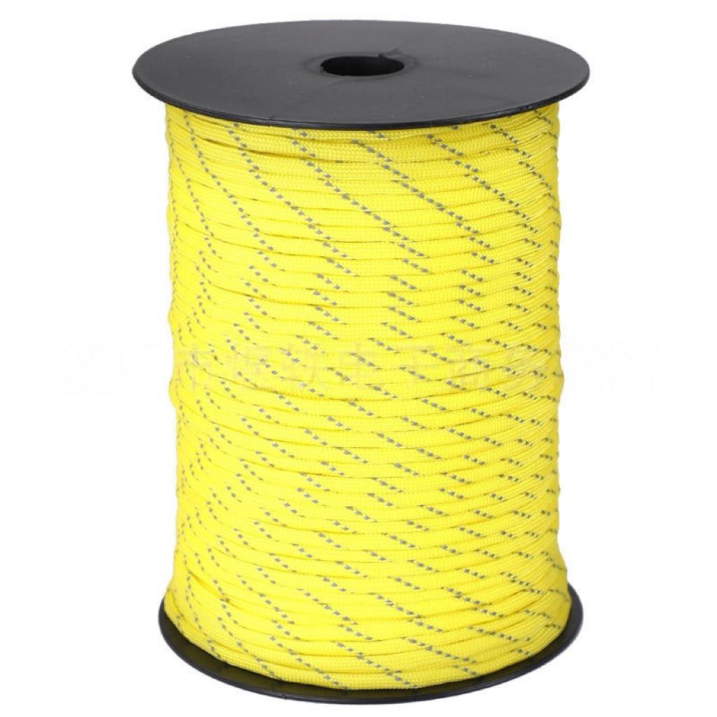 7-Core 550lb Paracord Rope Reflective 30/50/100m Dia 4mm Survival Parachute Cord For Outdoor DIY Bracelet Lanyard Camping Tent 30m жёлтый
