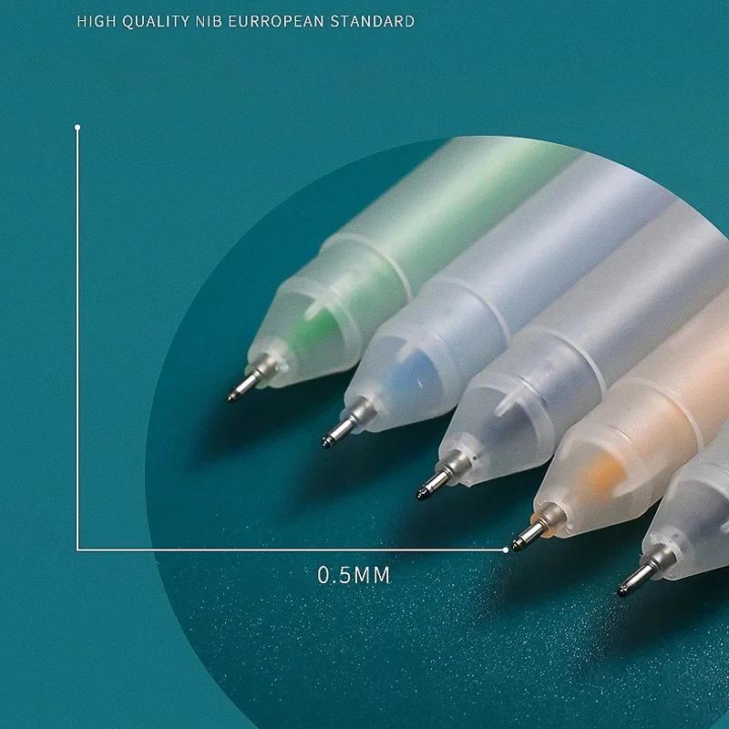 12 Colors/Set Simple Colored Ink Gel Pen Multicolor Ballpoint Pen 0.5mm Student Drawing Writing Neutral Stationery Supplies