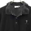 Trussardi Made In Italy Short Sleeve Polo Shirt M Black Kanoko Fabric Men's Used
