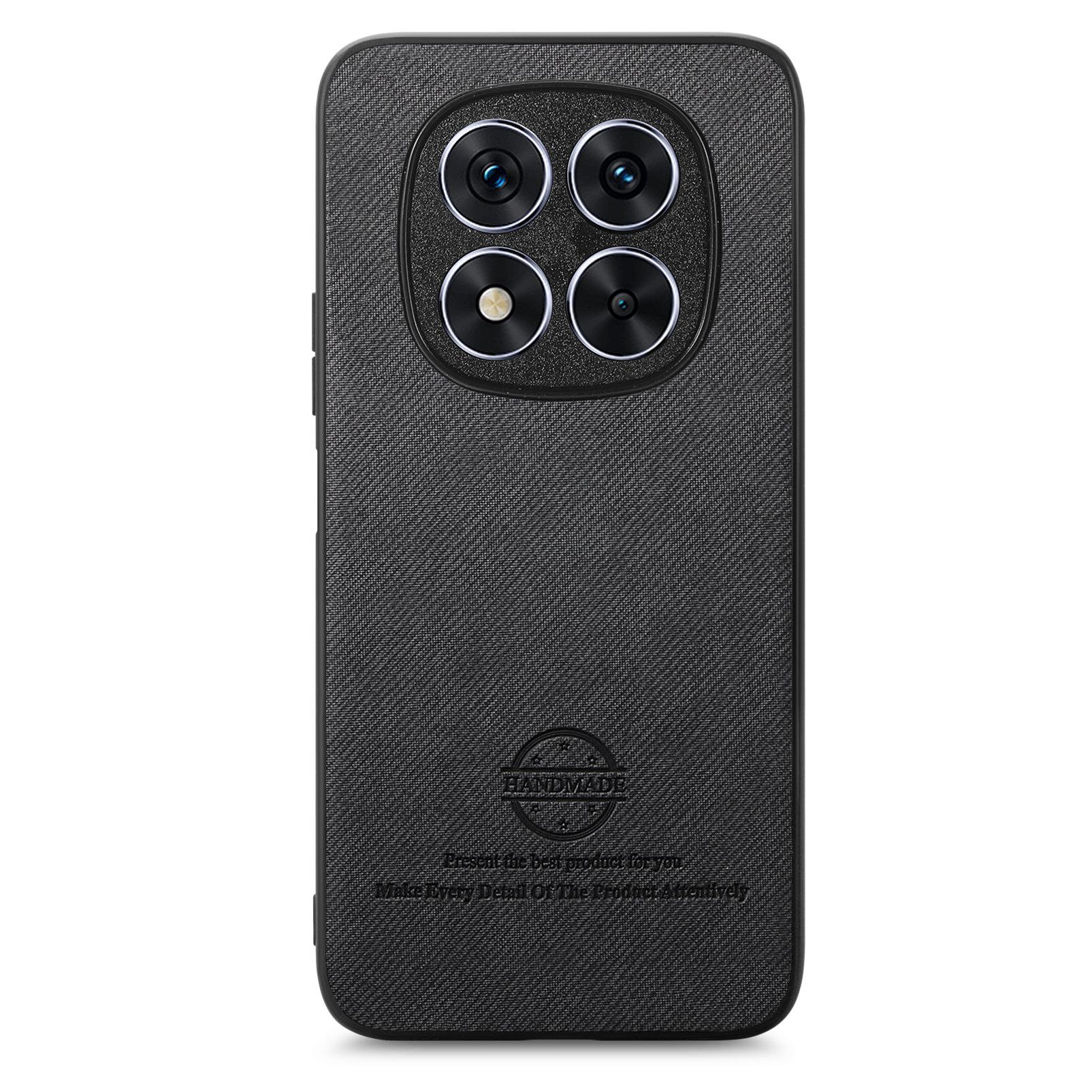 

For Xiaomi Redmi Note 14 Pro 5G Leather Phone Back Cover with Cloth Texture Grey