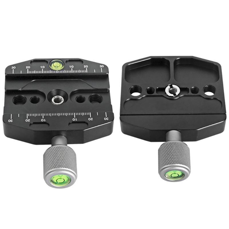 Camera Tripod Mount Adapter Aluminum Alloy 3/8 1/4 Screw Hole Quick Release Plate Clamp Base for DSLR Monopod Ballhead