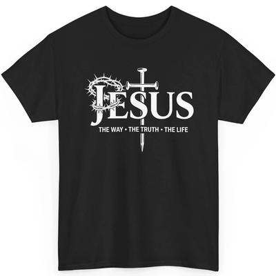 Jesus The Way The Truth The Life Shirt Christian Cross Faith Religious Gift Tee