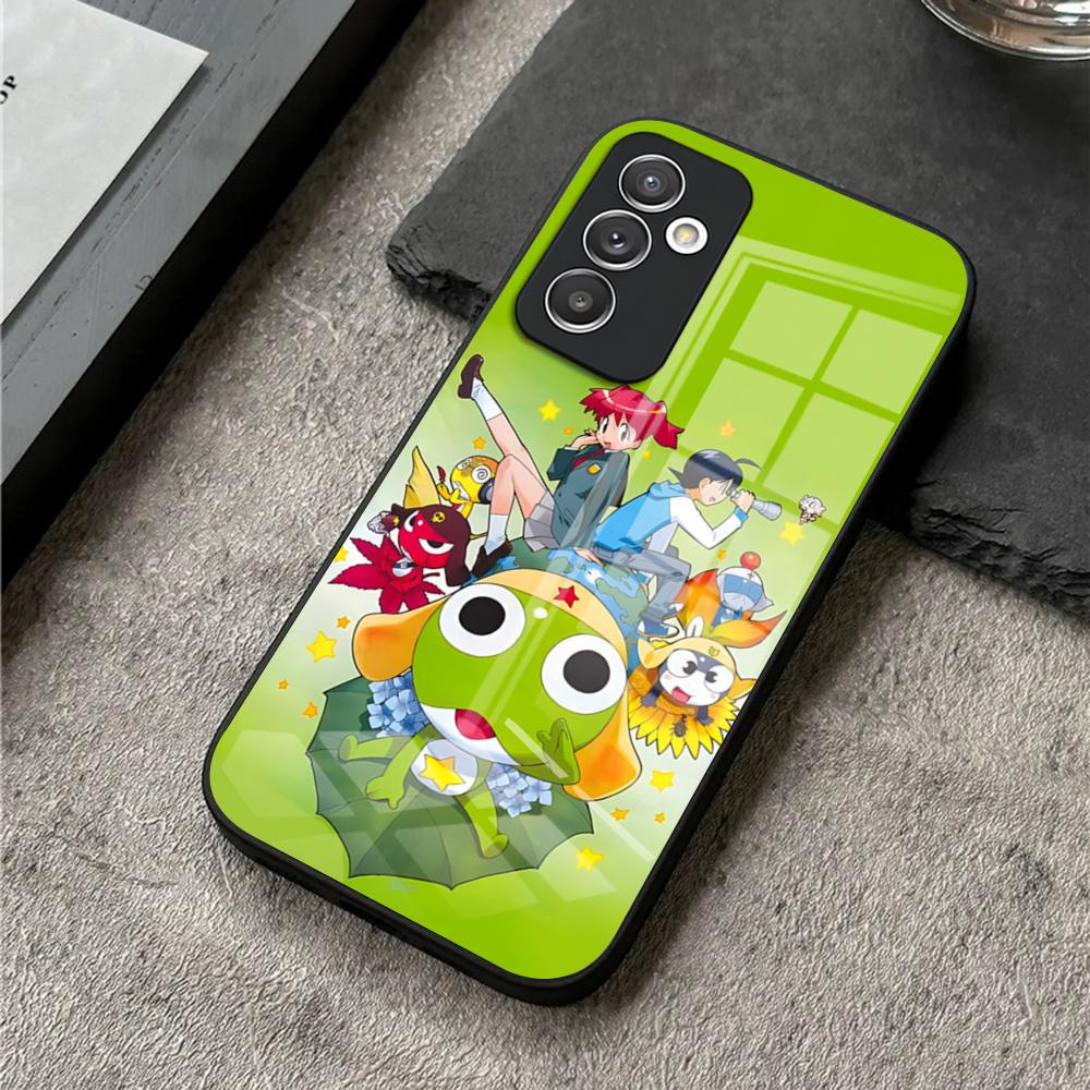 Keroro Frog Cool Gunsou Phone Case For S24 Ultra Samsung S23 S22 S20 Fe S21 Plus Galaxy A54 A34 A24 A53 A16 Glass Cover