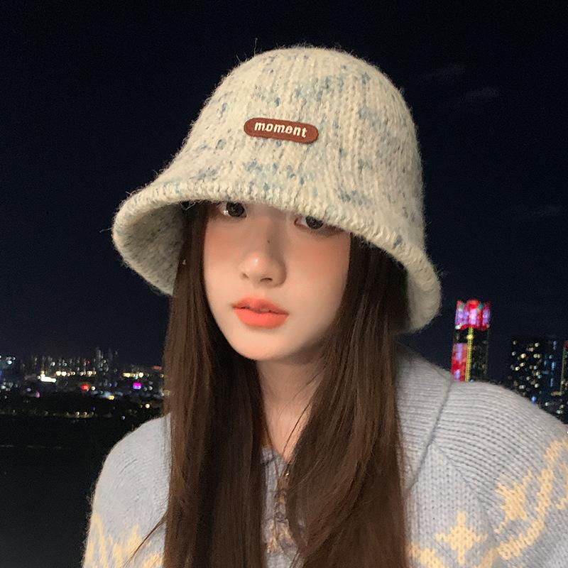 

Осенне-зимние шапки для женщин, вязаная шапка-рыбак, корейская мода, универсальная, большой окружности головы, шляпа-ведро, ветрозащитная, теплая для ушей One Size