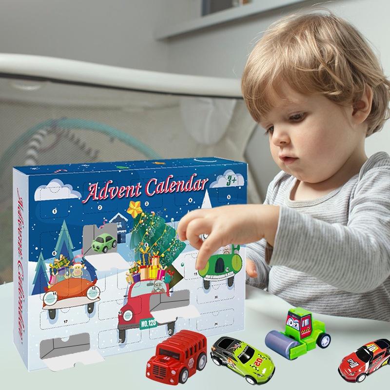 Cross-border New Arrival Christmas Countdown Calendar Car Blind Box With Map Toy Blanket Gem Surprise Blind Box Gift Material)