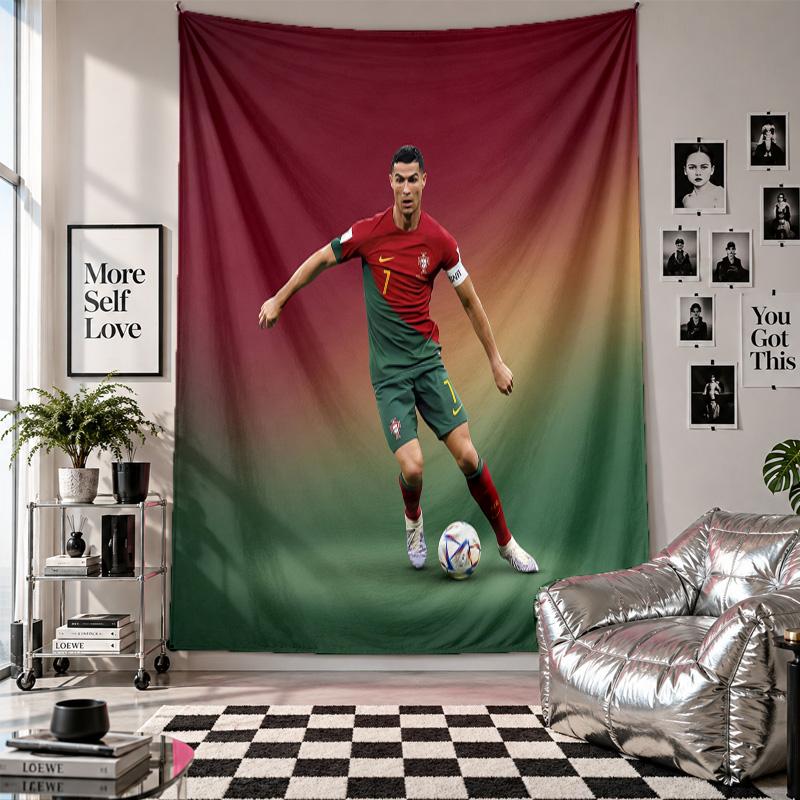 Cristiano Ronaldo Wall Tapestry Home Decor Wall Hanging Cloth for Bedroom Living Room Background