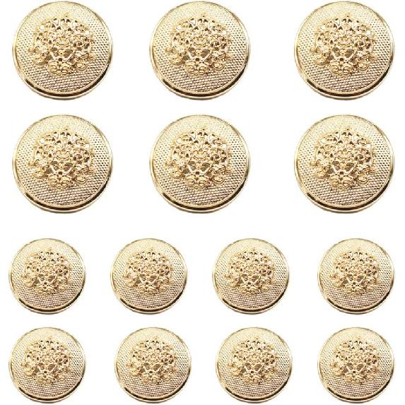 14pcs Gold Blazer Buttons for Men's Suits Blazers Sport Coats 20mm 15mm Metal Shank Suit Buttons Set for Sewing Coats Suits Blazers (MB20080)