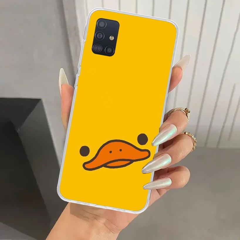 Funny Cute Yellow Duck You Phone Case for Samsung Galaxy A52 A32 A22 A12 A02S A50S A30S A10S Note 20 Ultra 10 Plus S10 A31 A20 A