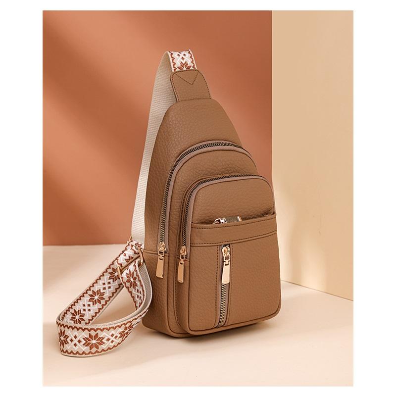 Die neue Damen PU Brusttasche Einfach und leicht, Mehrfachteiliges lässiges Messenger Bag, Einfarbige Allround-Umhängetasche