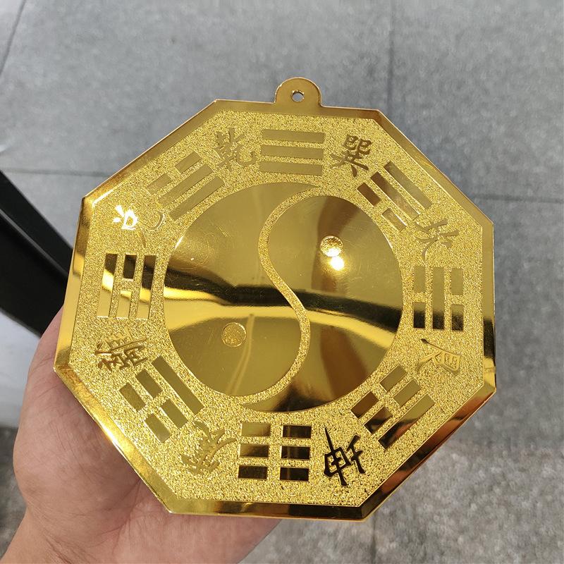 Chinese Style Brass Bagua Mirror Pendant Convex Mirror Feng Shui Convex Mirror Ornament Handicraft Auspicious Crafts Mirror