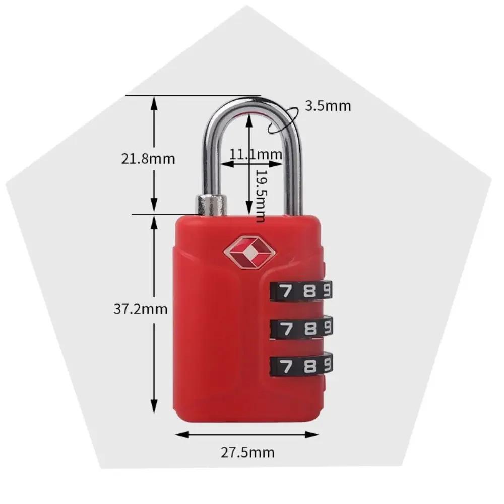TSA Customs Padlock Travel Suitcase Luggage Backpack 3/4 Digit Combination Lock Portable Anti-theft Cabinet Locker Security Tool